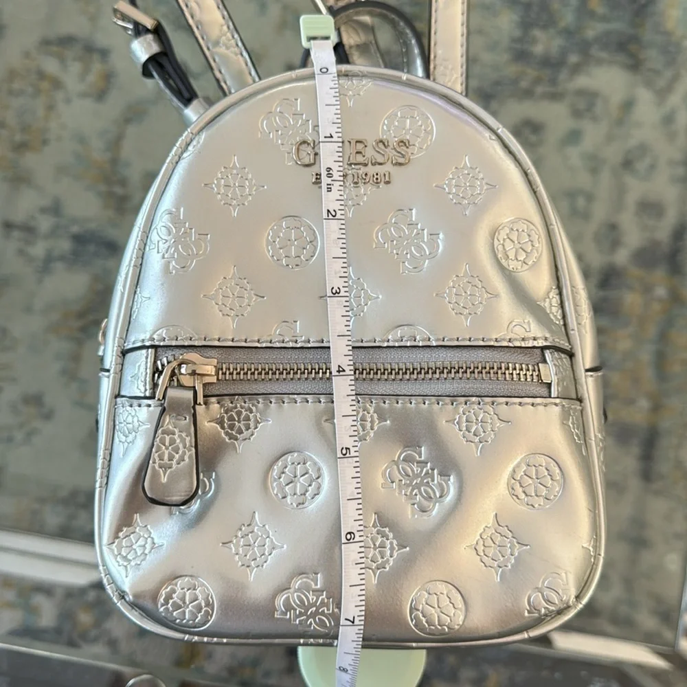 Guess silver mini backpack
